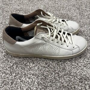 P448 White and Tan Men's Sneakers